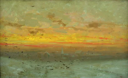 Die Ebene von Courgent nach Schneefall